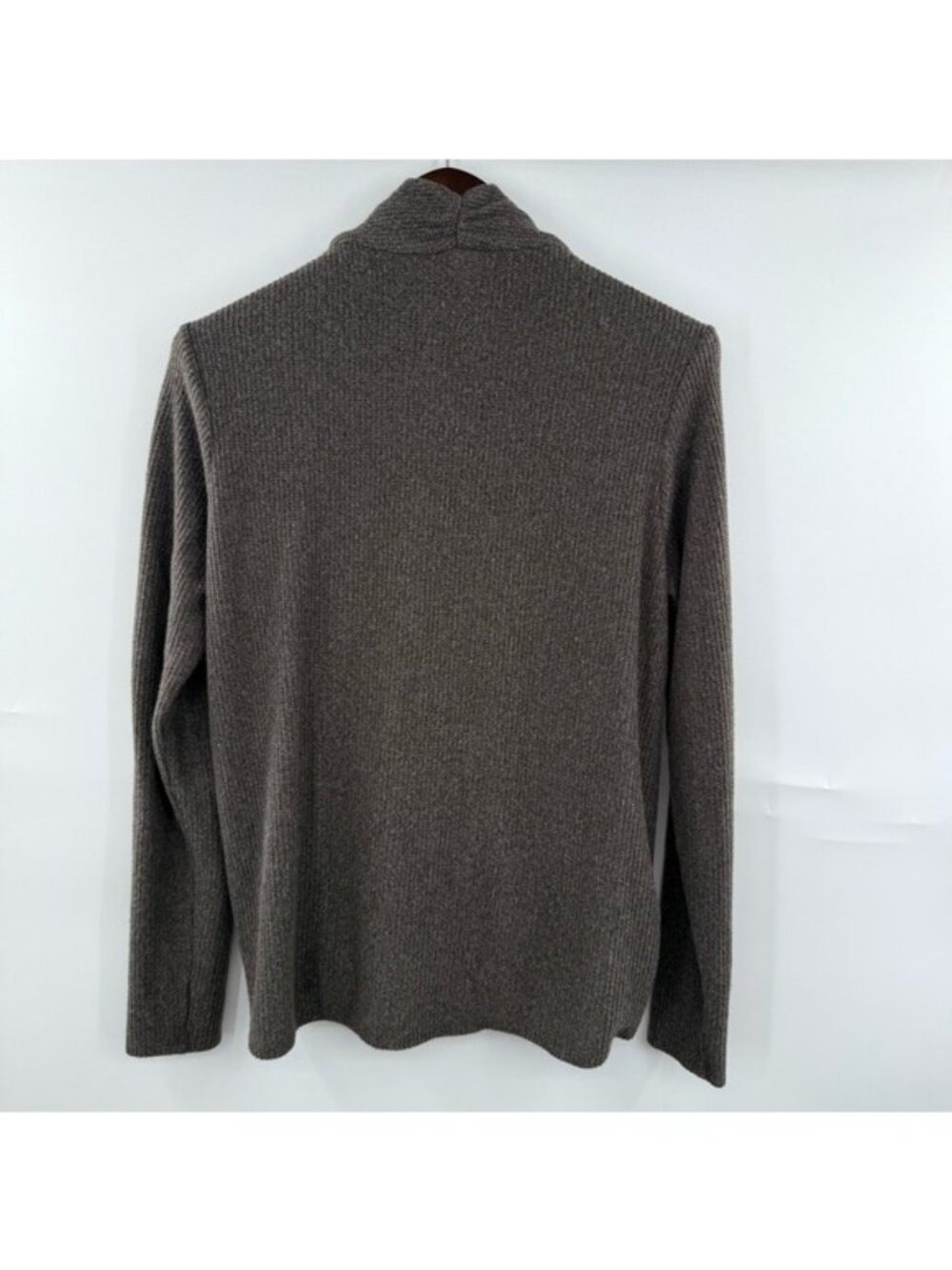 Anthropologie Daily Practice Ribbed Wrap Sweater Gray Open Front Drape Cardigan - Picture 3 of 5